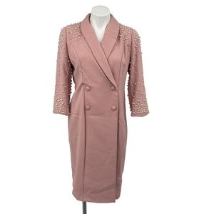 Midnight Velvet Pink Pearl Detail Formal Suit Dress Size 10